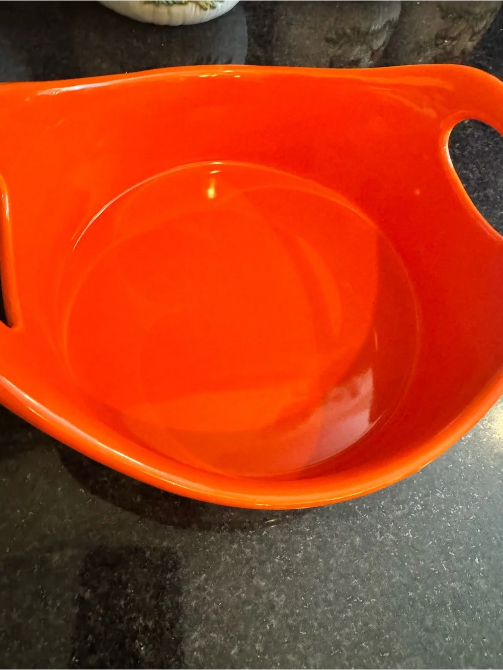 Rachael Ray Bright Orange Ceramic Round Baker with Built-In Handles